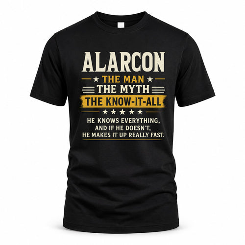 ALARCON TM90-K04-125 - NAME Legendary Know-It-All Personalized Funny Shirt