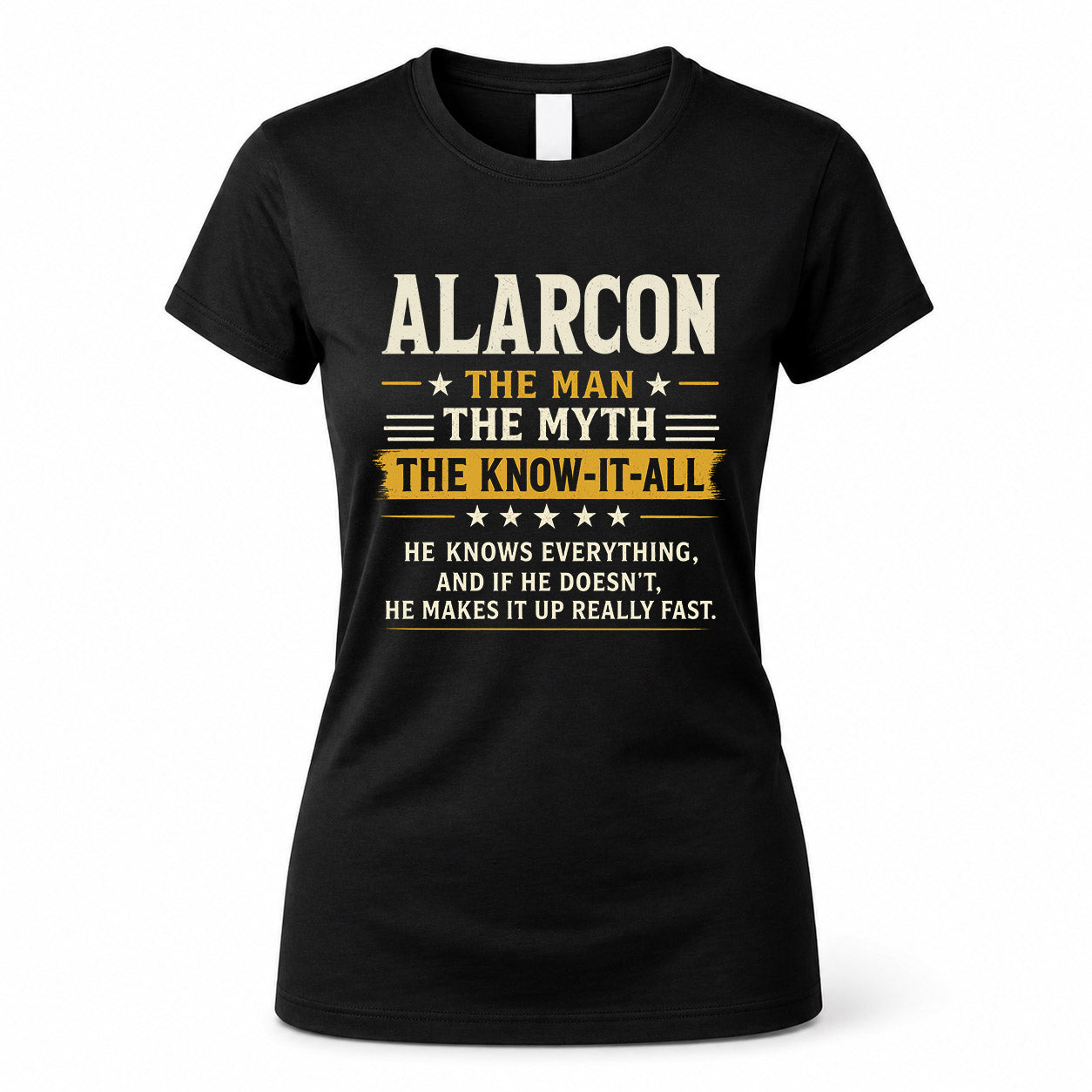 ALARCON TM90-K04-125 - NAME Legendary Know-It-All Personalized Funny Shirt