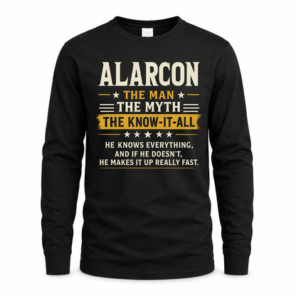 ALARCON TM90-K04-125 - NAME Legendary Know-It-All Personalized Funny Shirt