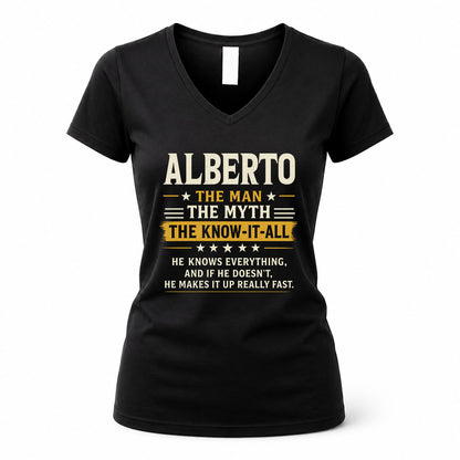 ALBERTO TM90-K04-125 - NAME Legendary Know-It-All Personalized Funny Shirt