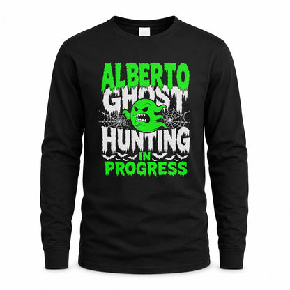 ALBERTO HW22-K06-109 - NAME Ghost Hunting In Progress Personalized Halloween Shirt