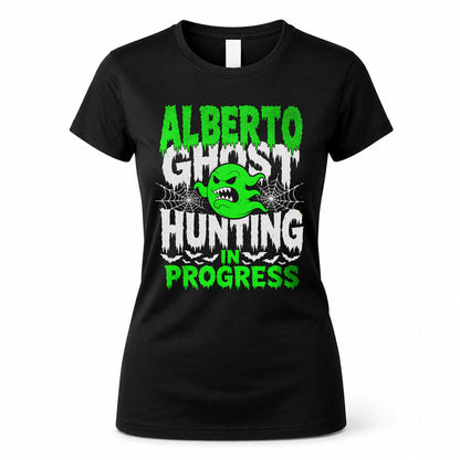 ALBERTO HW22-K06-109 - NAME Ghost Hunting In Progress Personalized Halloween Shirt