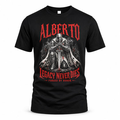 ALBERTO HS90-K04-109 - NAME Legacy Never Dies Forged By Honor Personalized Knight
