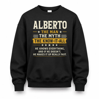 ALBERTO TM90-K04-125 - NAME Legendary Know-It-All Personalized Funny Shirt