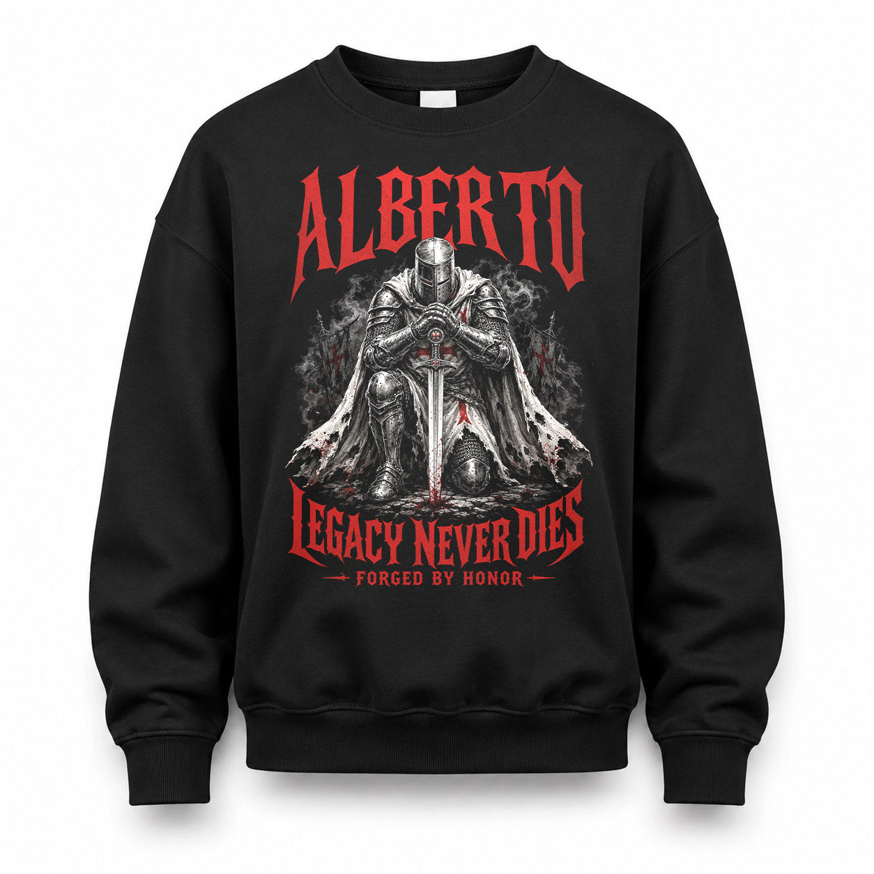ALBERTO HS90-K04-109 - NAME Legacy Never Dies Forged By Honor Personalized Knight
