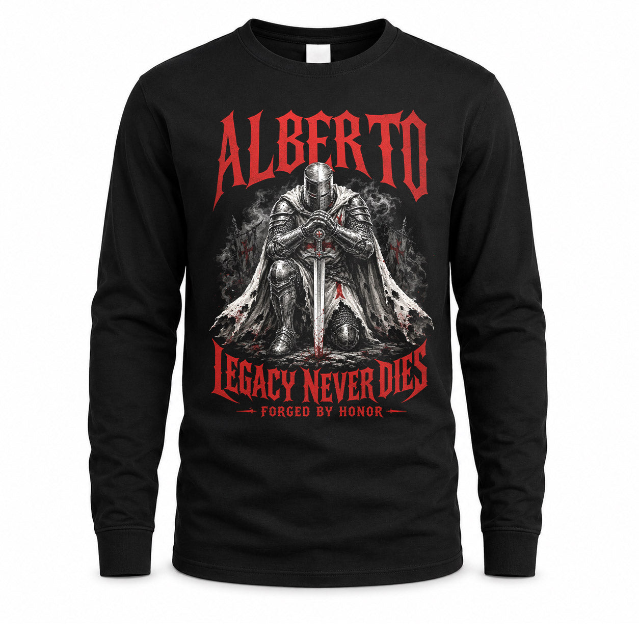 ALBERTO HS90-K04-109 - NAME Legacy Never Dies Forged By Honor Personalized Knight