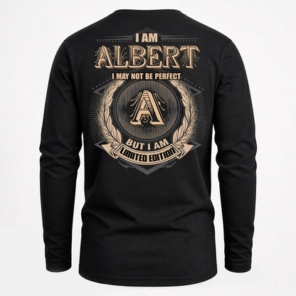 ALBERT PH55-T25-Personalized Name Quote Apparel “I Am NAME May Not Be Perfect But I Am Limited Edition”