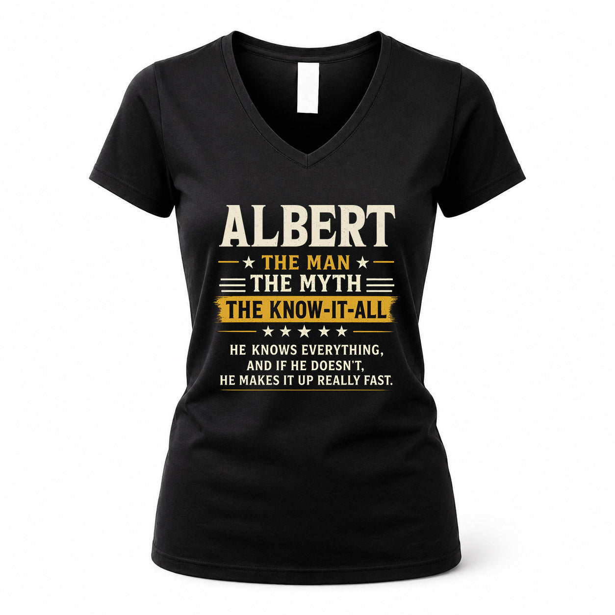ALBERT TM90-K04-125 - NAME Legendary Know-It-All Personalized Funny Shirt