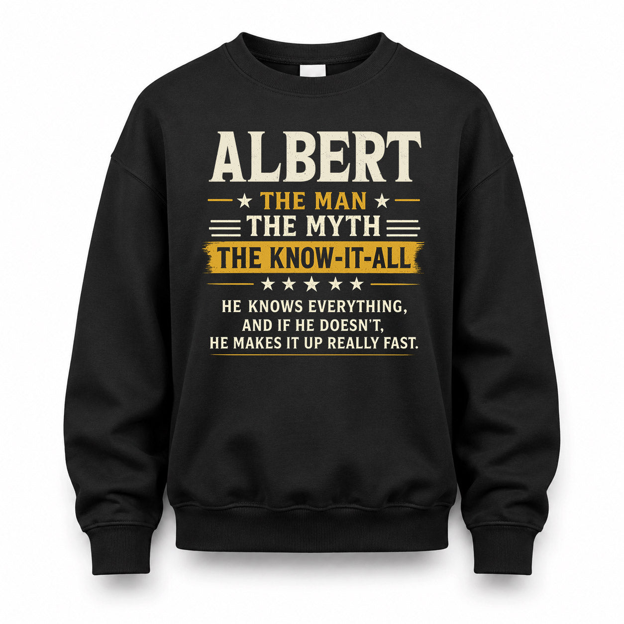 ALBERT TM90-K04-125 - NAME Legendary Know-It-All Personalized Funny Shirt