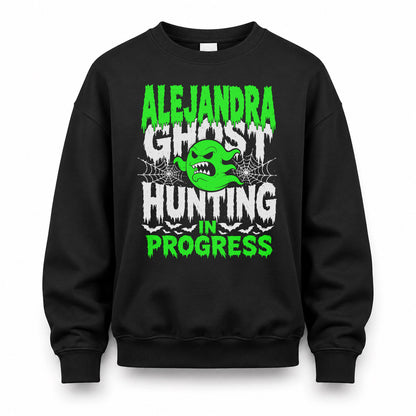 ALEJANDRA HW22-K06-109 - NAME Ghost Hunting In Progress Personalized Halloween Shirt
