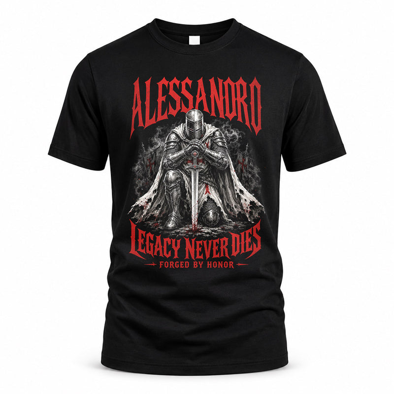 ALESSANDRO HS90-K04-109 - NAME Legacy Never Dies Forged By Honor Personalized Knight