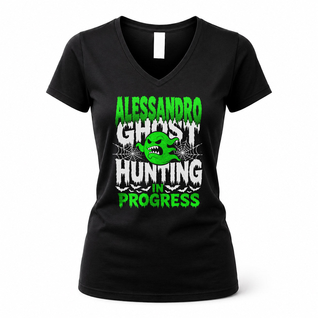 ALESSANDRO HW22-K06-109 - NAME Ghost Hunting In Progress Personalized Halloween Shirt