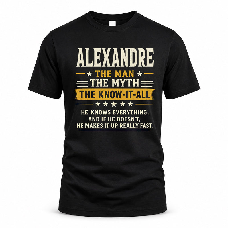 ALEXANDRE TM90-K04-125 - NAME Legendary Know-It-All Personalized Funny Shirt