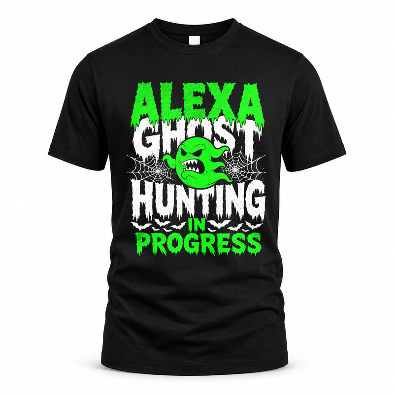 ALEXA HW22-K06-109 - NAME Ghost Hunting In Progress Personalized Halloween Shirt