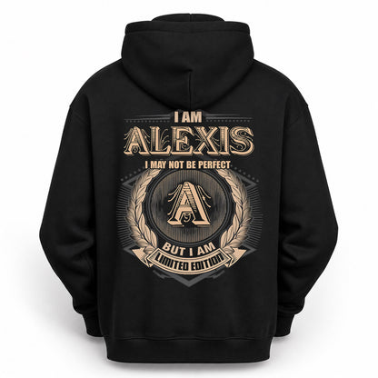 ALEXIS PH55-T25-Personalized Name Quote Apparel “I Am NAME May Not Be Perfect But I Am Limited Edition”