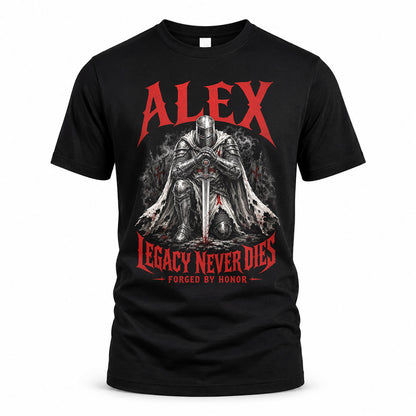 ALEX HS90-K04-109 - NAME Legacy Never Dies Forged By Honor Personalized Knight