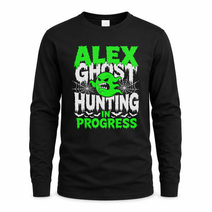 ALEX HW22-K06-109 - NAME Ghost Hunting In Progress Personalized Halloween Shirt