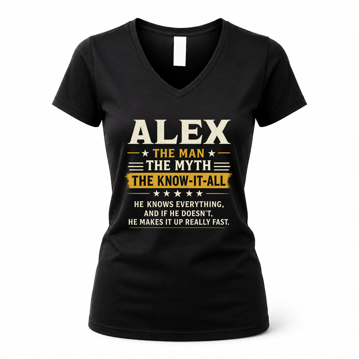 ALEX TM90-K04-125 - NAME Legendary Know-It-All Personalized Funny Shirt