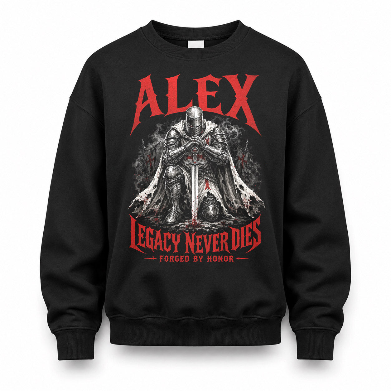 ALEX HS90-K04-109 - NAME Legacy Never Dies Forged By Honor Personalized Knight