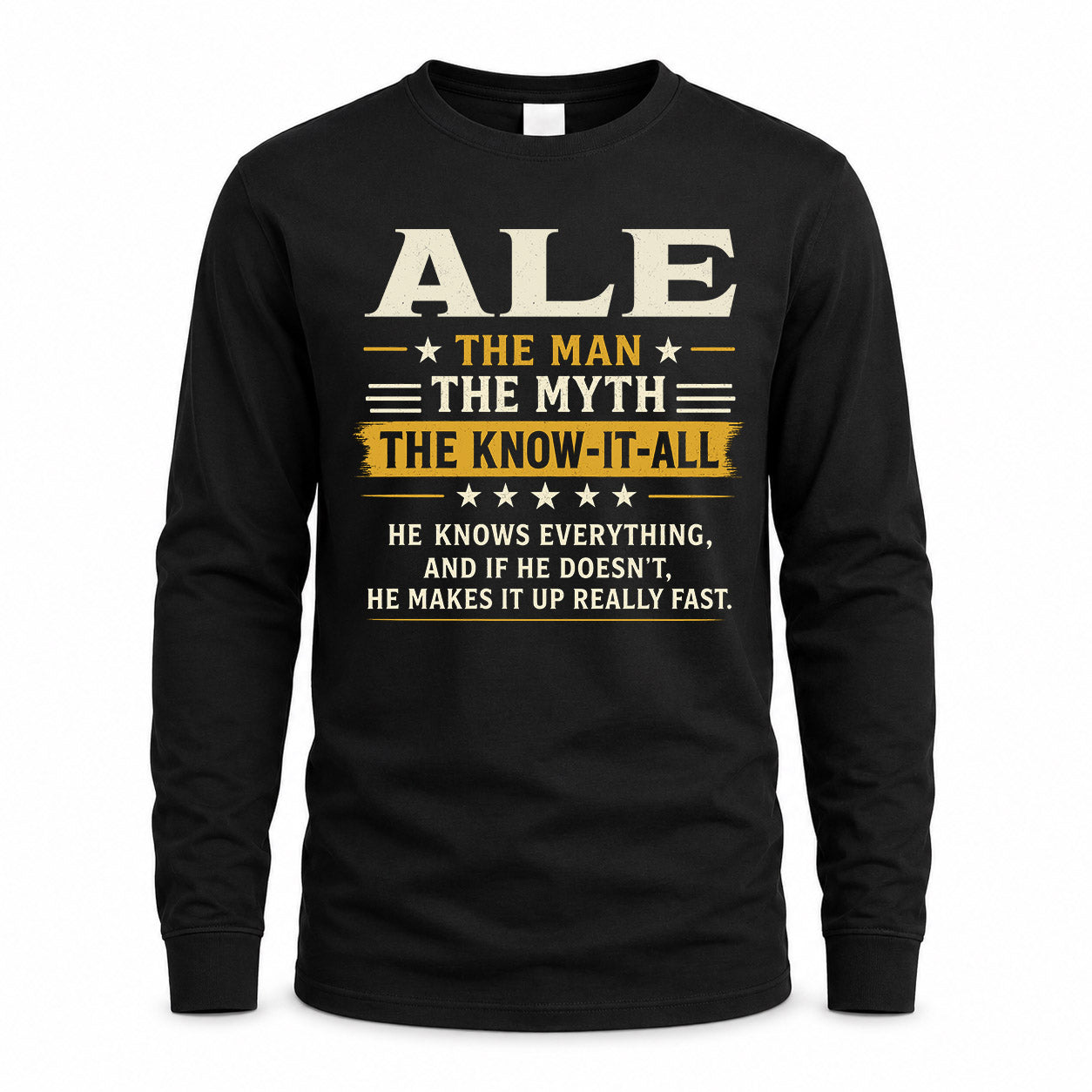 ALE TM90-K04-125 - NAME Legendary Know-It-All Personalized Funny Shirt