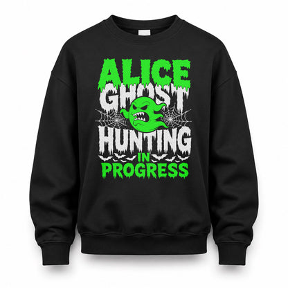 ALICE HW22-K06-109 - NAME Ghost Hunting In Progress Personalized Halloween Shirt