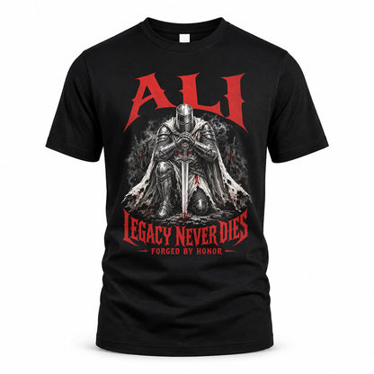 ALI HS90-K04-109 - NAME Legacy Never Dies Forged By Honor Personalized Knight