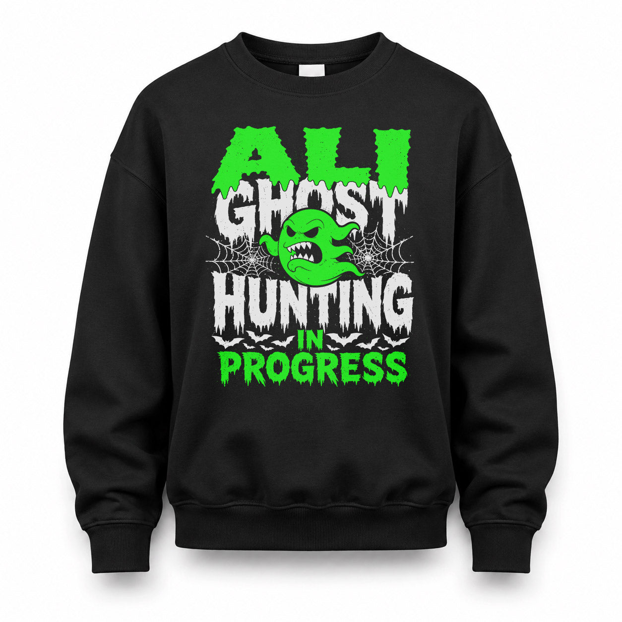 ALI HW22-K06-109 - NAME Ghost Hunting In Progress Personalized Halloween Shirt