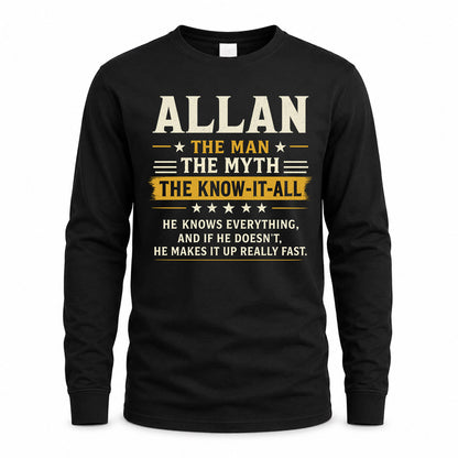 ALLAN TM90-K04-125 - NAME Legendary Know-It-All Personalized Funny Shirt