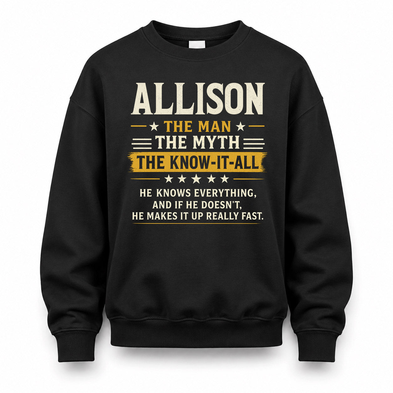 ALLISON TM90-K04-125 - NAME Legendary Know-It-All Personalized Funny Shirt
