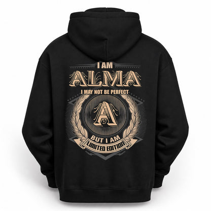 ALMA PH55-T25-Personalized Name Quote Apparel “I Am NAME May Not Be Perfect But I Am Limited Edition”