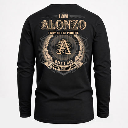 ALONZO PH55-T25-Personalized Name Quote Apparel “I Am NAME May Not Be Perfect But I Am Limited Edition”