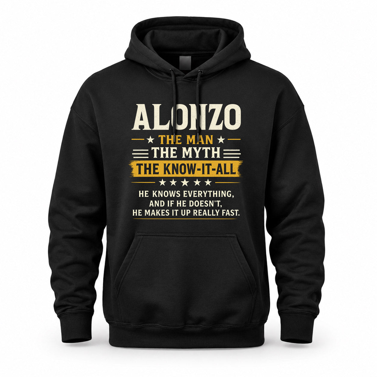 ALONZO TM90-K04-125 - NAME Legendary Know-It-All Personalized Funny Shirt