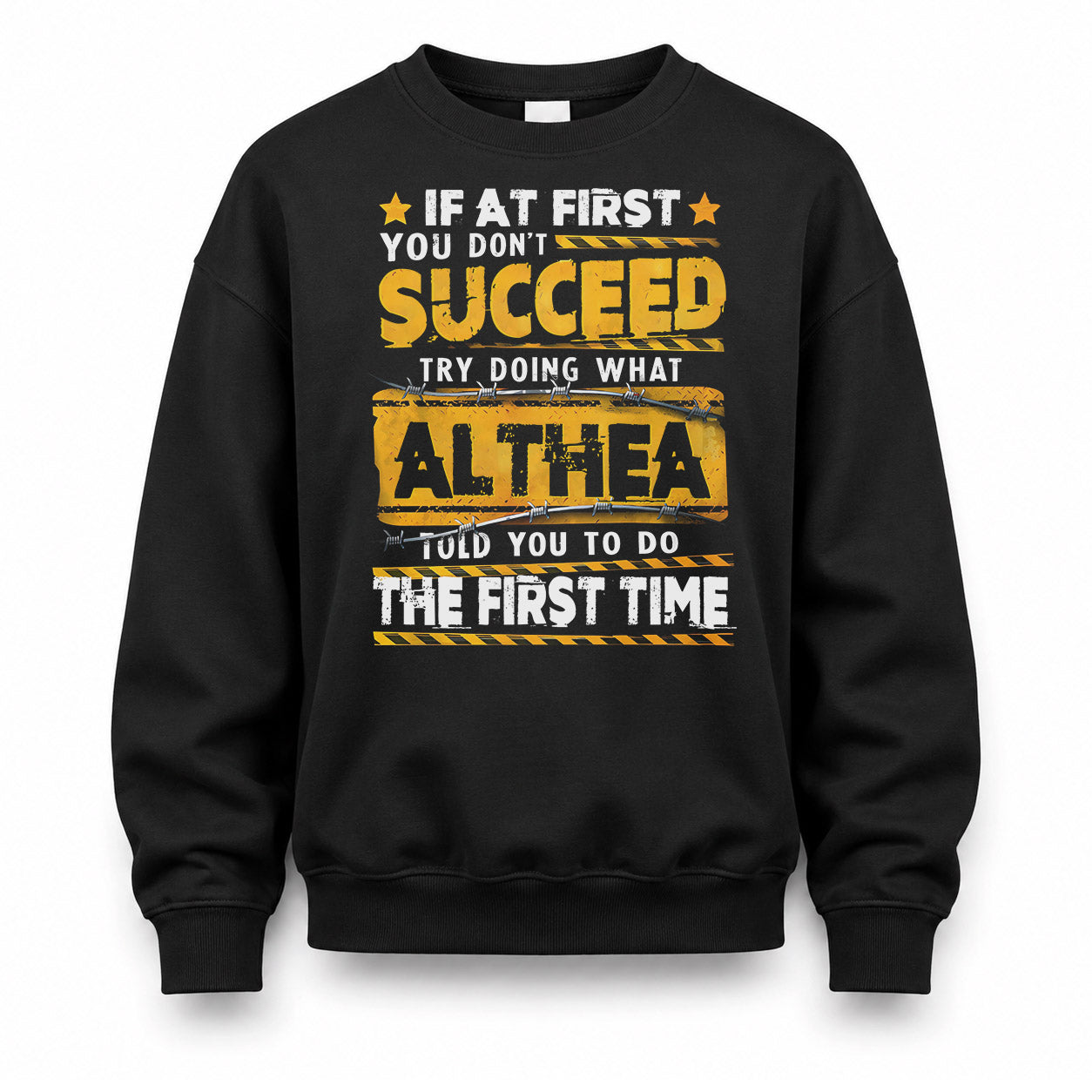 ALTHEA TP22-K11-109 - Personalized Funny Quote Apparel “If At First You Don’t Succeed, Try Doing What WANG Told You To Do The First Time”