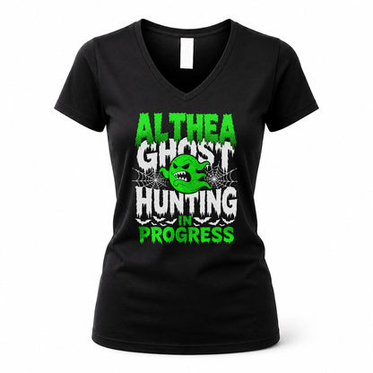 ALTHEA HW22-K06-109 - NAME Ghost Hunting In Progress Personalized Halloween Shirt