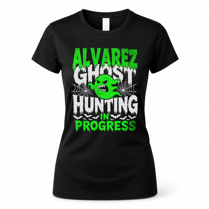 ALVAREZ HW22-K06-109 - NAME Ghost Hunting In Progress Personalized Halloween Shirt