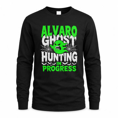 ALVARO HW22-K06-109 - NAME Ghost Hunting In Progress Personalized Halloween Shirt