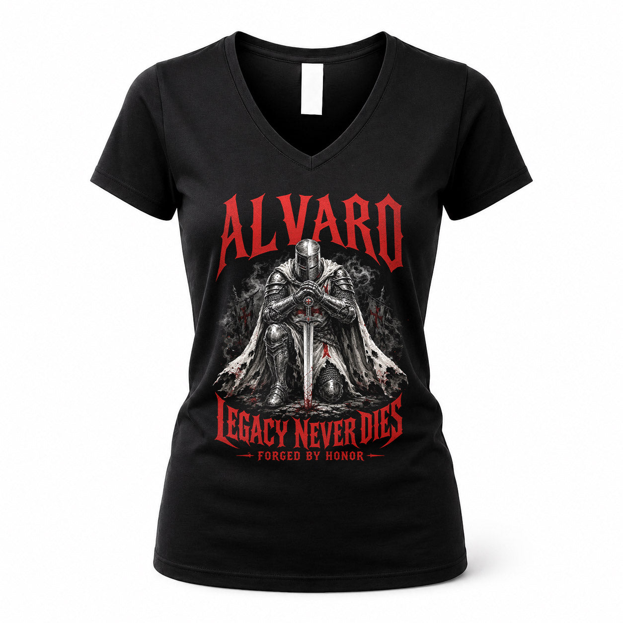 ALVARO HS90-K04-109 - NAME Legacy Never Dies Forged By Honor Personalized Knight