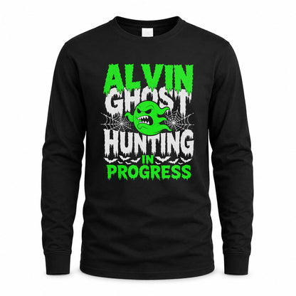 ALVIN HW22-K06-109 - NAME Ghost Hunting In Progress Personalized Halloween Shirt