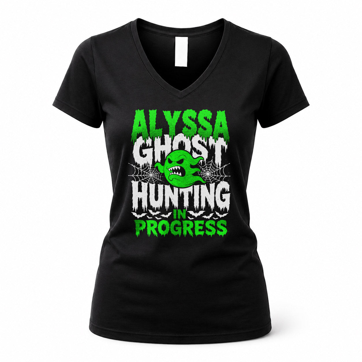 ALYSSA HW22-K06-109 - NAME Ghost Hunting In Progress Personalized Halloween Shirt