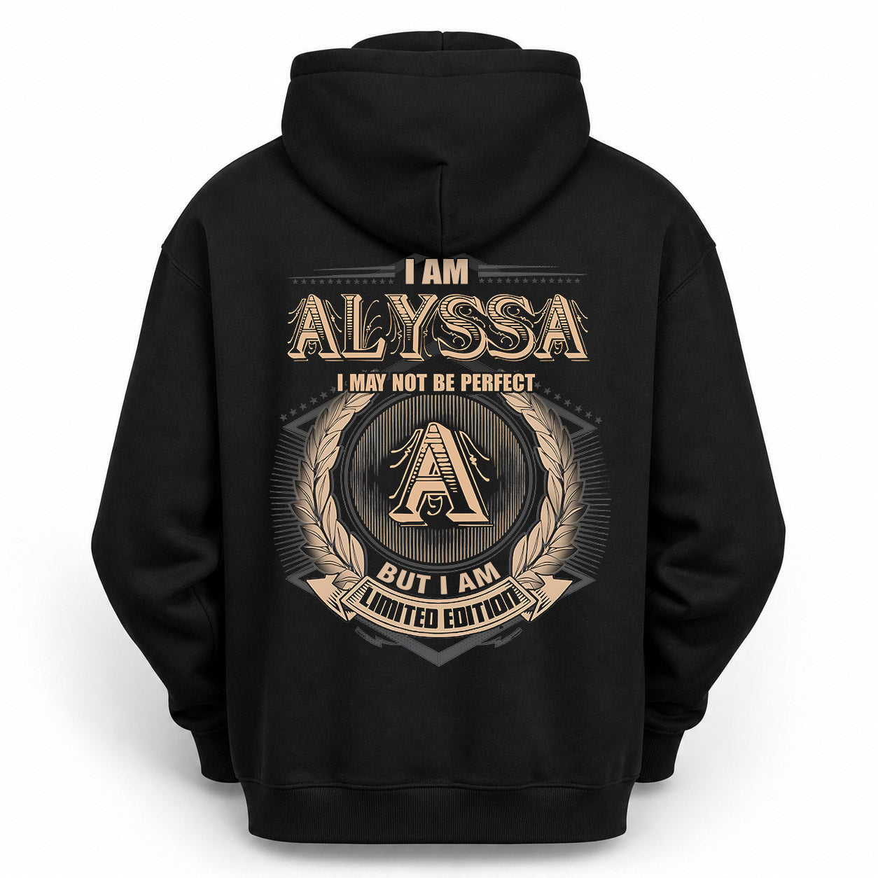 ALYSSA PH55-T25-Personalized Name Quote Apparel “I Am NAME May Not Be Perfect But I Am Limited Edition”