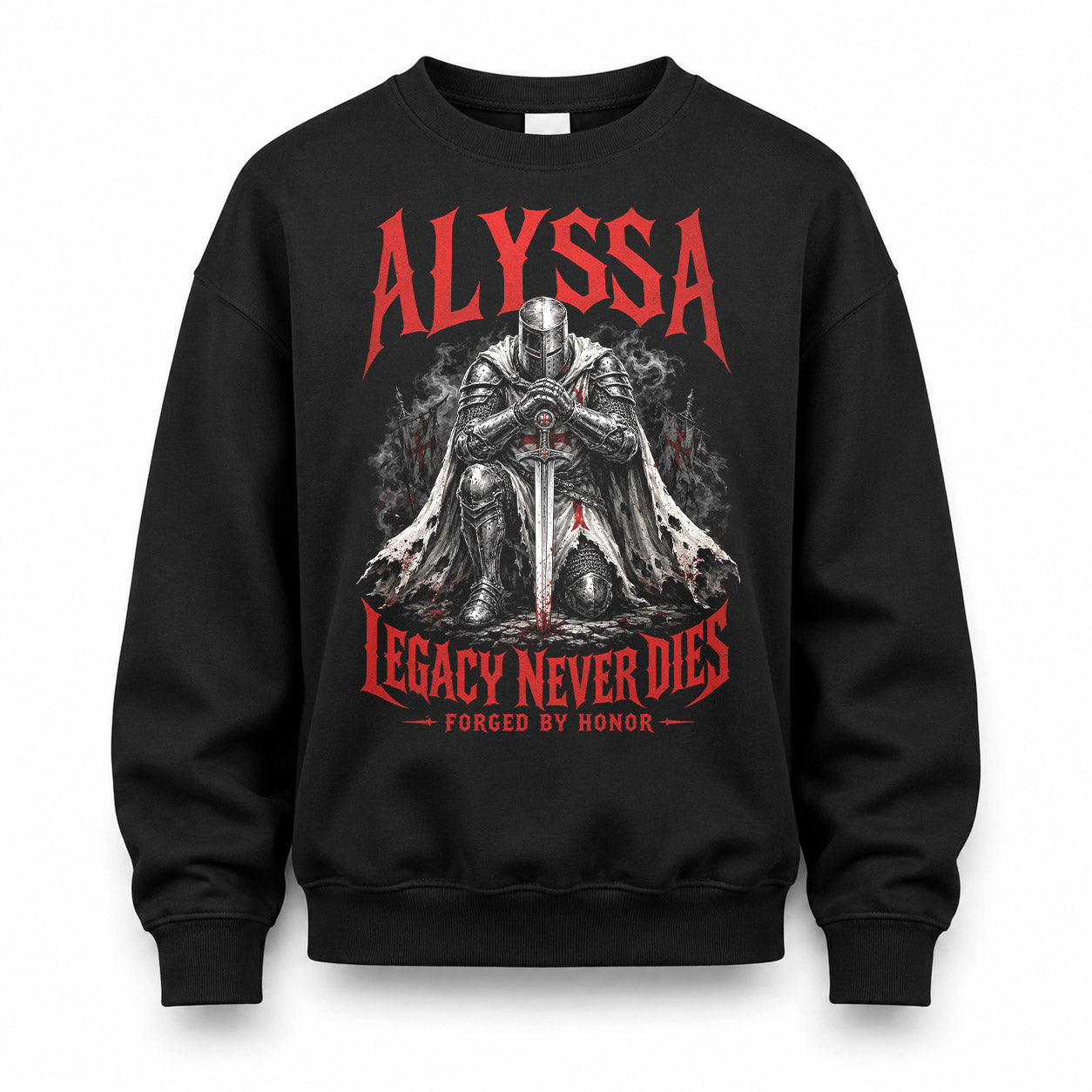 ALYSSA HS90-K04-109 - NAME Legacy Never Dies Forged By Honor Personalized Knight