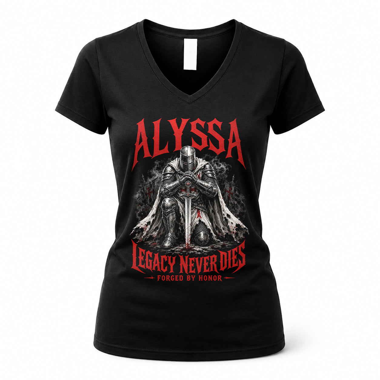 ALYSSA HS90-K04-109 - NAME Legacy Never Dies Forged By Honor Personalized Knight
