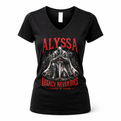 ALYSSA HS90-K04-109 - NAME Legacy Never Dies Forged By Honor Personalized Knight