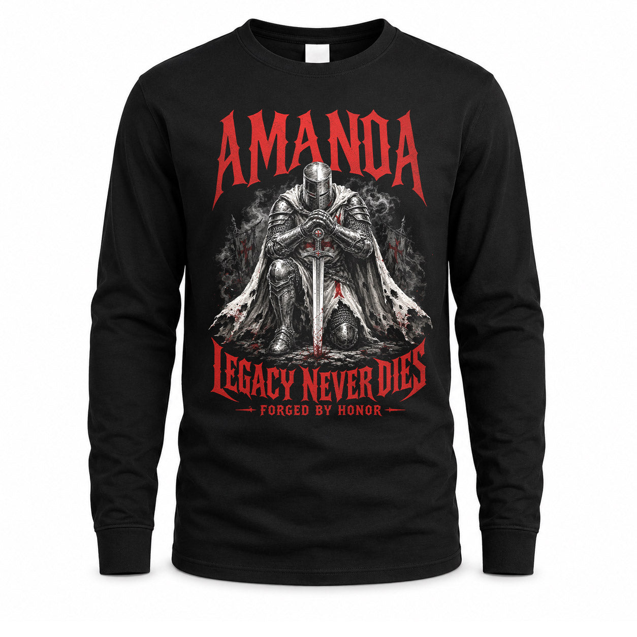 AMANDA HS90-K04-109 - NAME Legacy Never Dies Forged By Honor Personalized Knight