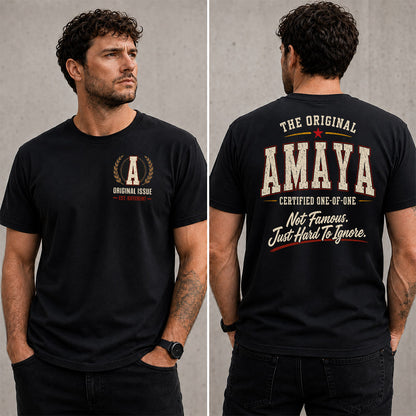 AMAYA W68-F2-168 – Personalized Original Issue Apparel “The Original NAME Certified One-of-One"