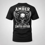 AMBER P01-K24-229 – Personalized Skull Graphic Apparel “I Am NAME I May Not Be Perfect But I Am Limited Edition”