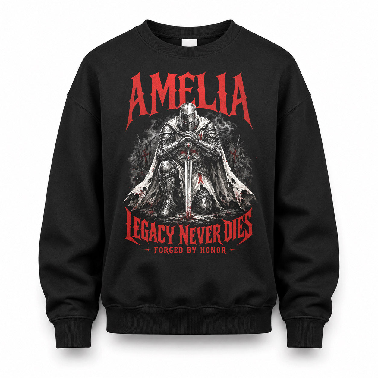 AMELIA HS90-K04-109 - NAME Legacy Never Dies Forged By Honor Personalized Knight