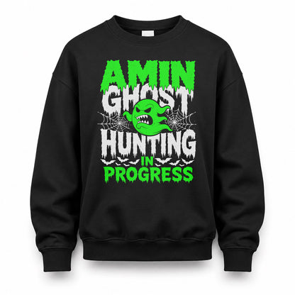 AMIN HW22-K06-109 - NAME Ghost Hunting In Progress Personalized Halloween Shirt