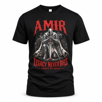 AMIR HS90-K04-109 - NAME Legacy Never Dies Forged By Honor Personalized Knight