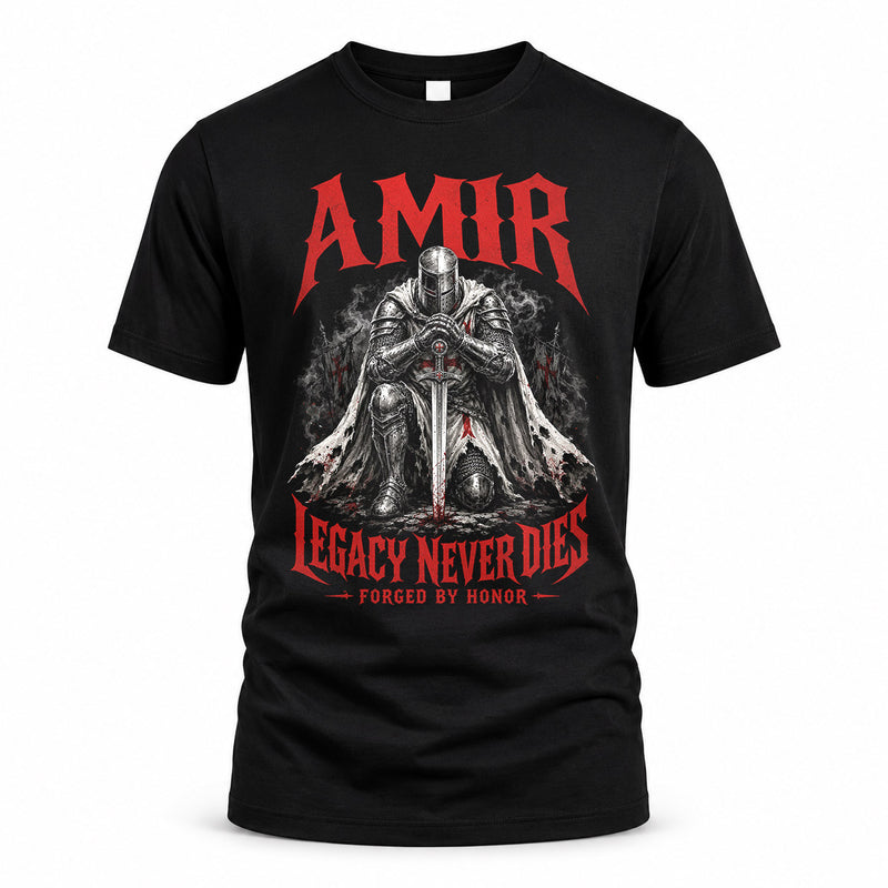 AMIR HS90-K04-109 - NAME Legacy Never Dies Forged By Honor Personalized Knight